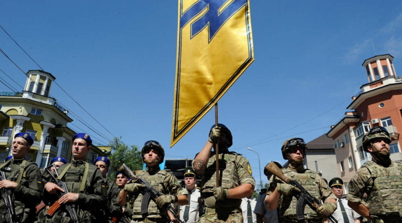 Servicemen of the "Azov" regiment and Ukrainian National Guard (NGU)